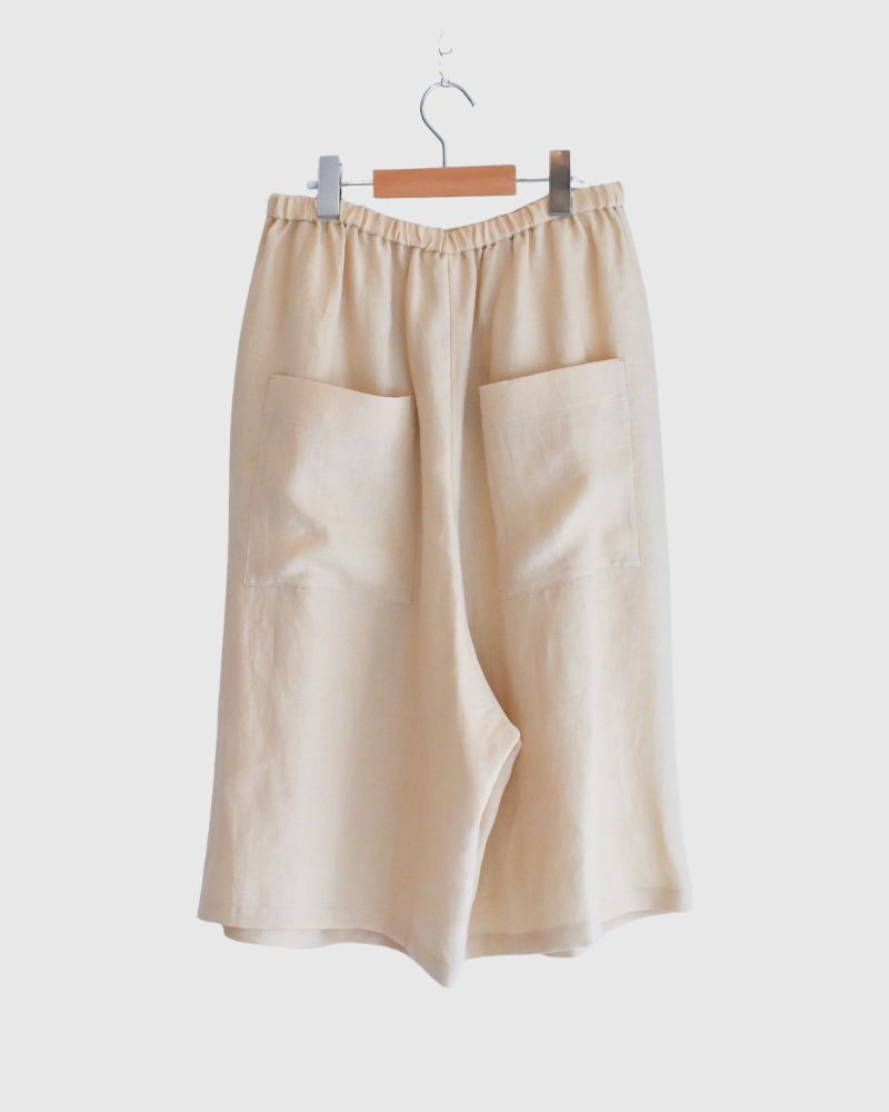 Sarrouel Wide Short Length Pants in Ivory