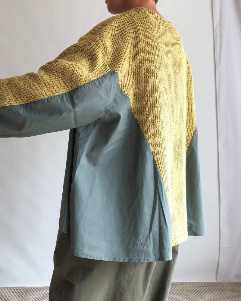 KNIT COMBI TOPS 'ORIAN' in Yellow