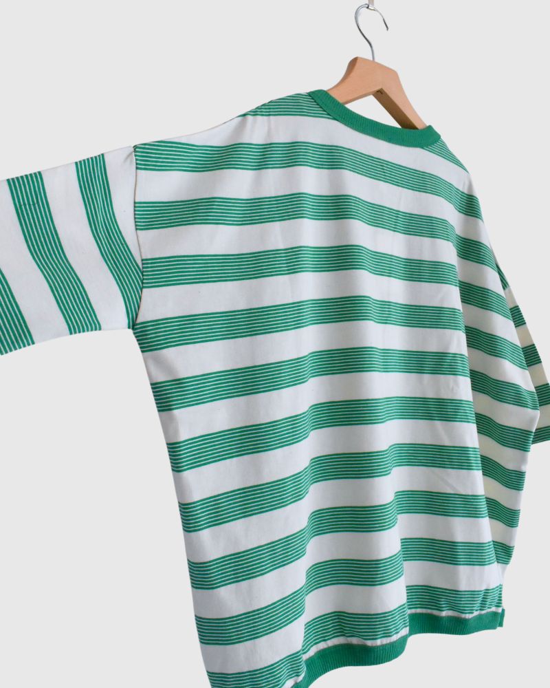 Wide silhouette striped top 'KUPE' in Green