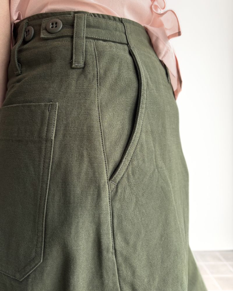 Twisted Fatigue Trousers in Olive