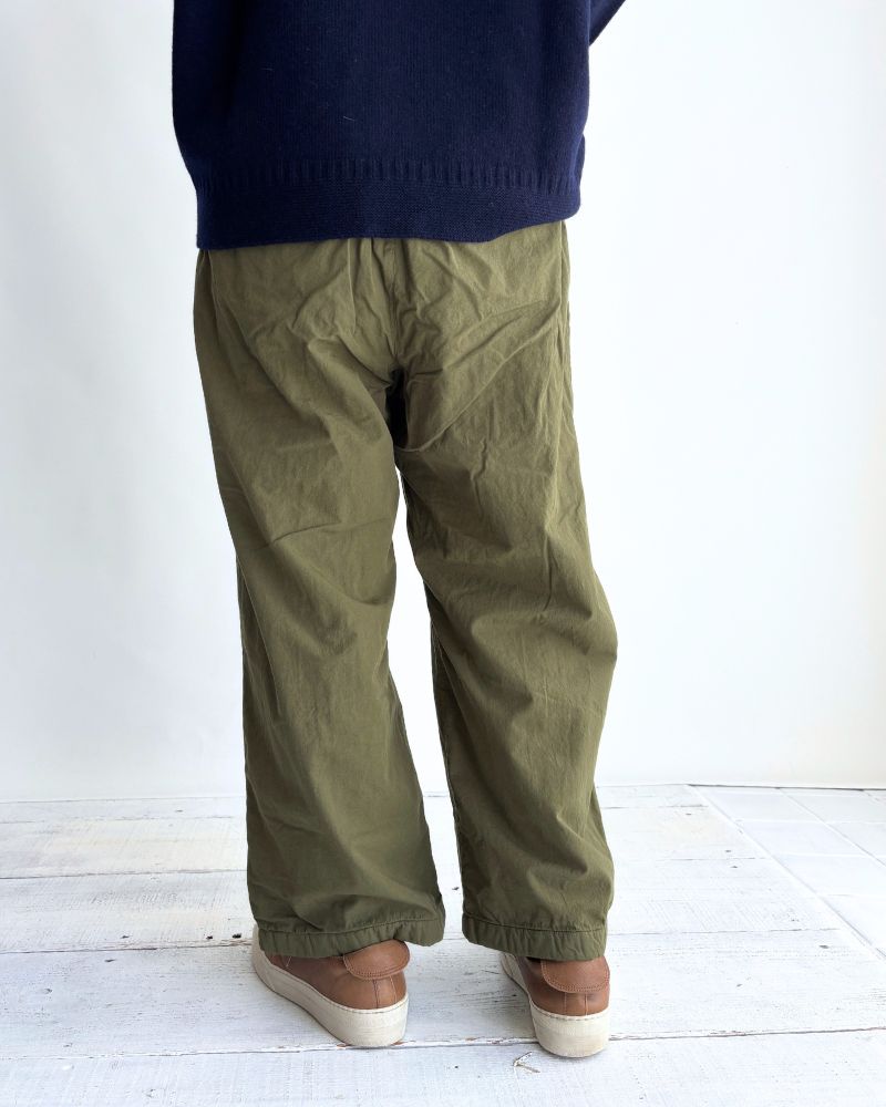 40s ORGANIC POPLIN (OVERDYE) EASY PANTS in ArrasGreen