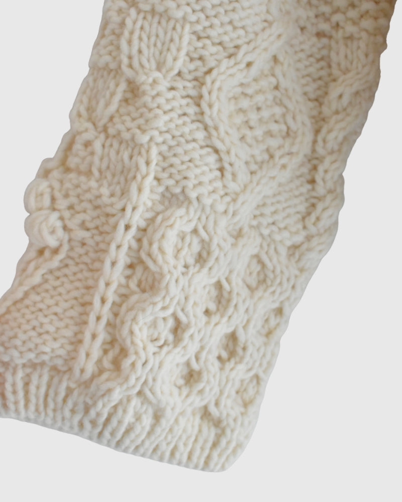 Peru Hand Knit Pullover in White