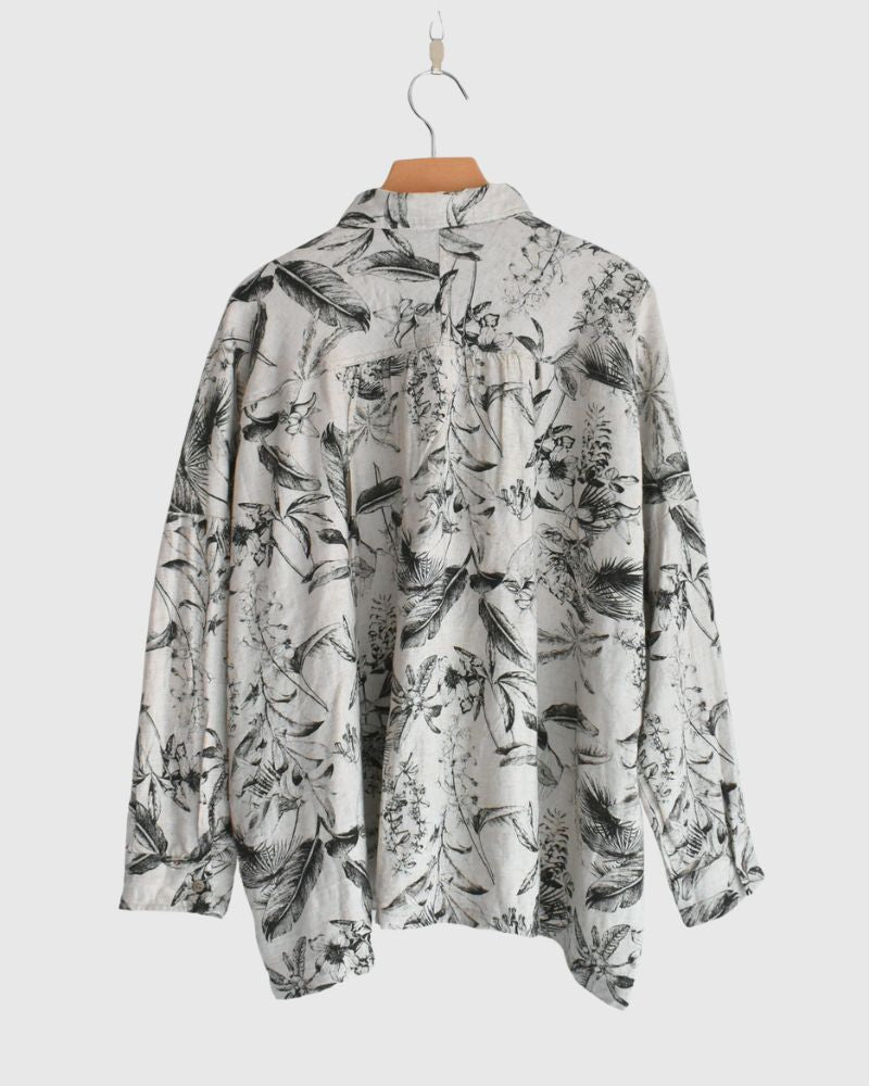 Botanical Print Shirt in Natural