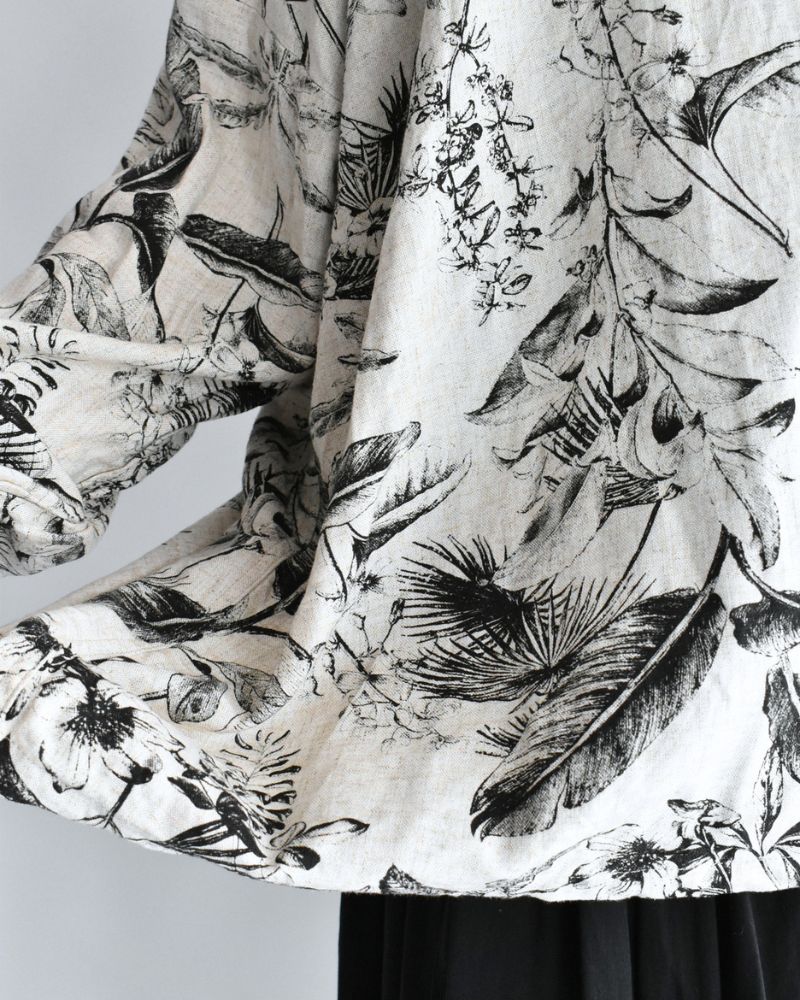 Botanical Print Shirt in Natural