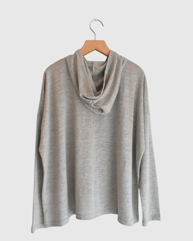 Linen Hooded Cardigan in Natural