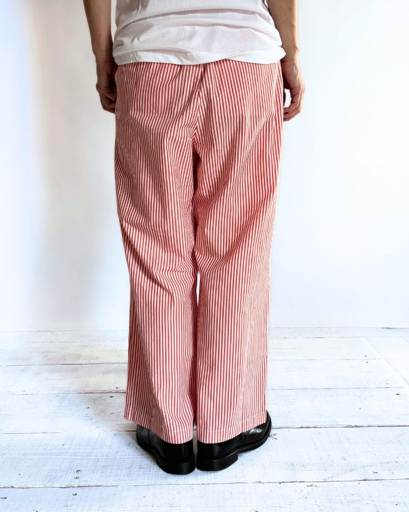 POPLIN STRIPE EASY PANTS in OrangeStripe