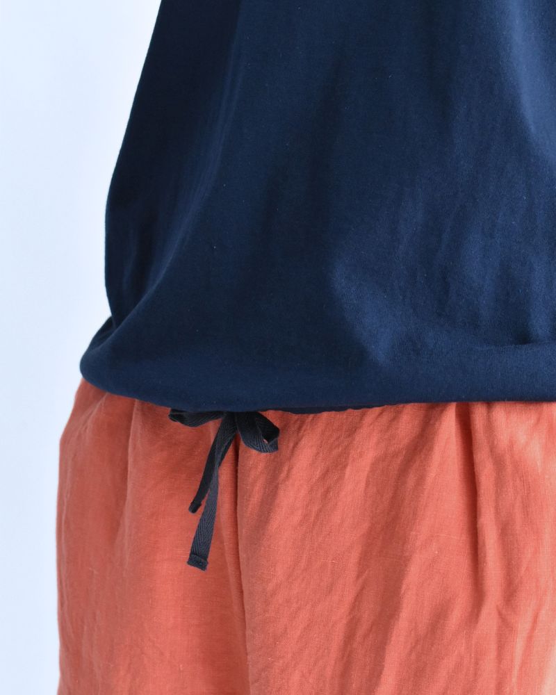 Sleeveless Drawstring T-shirt Navy