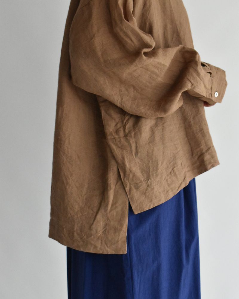 Handwoven 60 Linen Shirt in Mocha