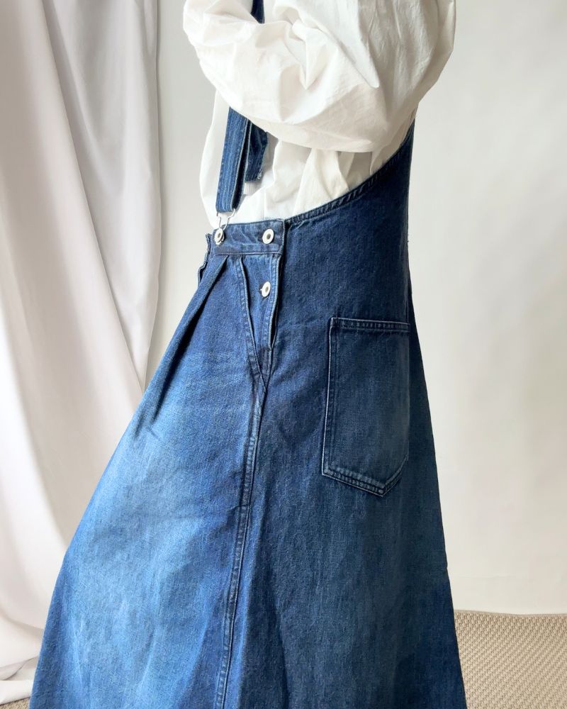 DENIM JUMPER SKIRT in BleachDark