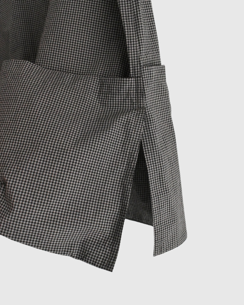 Work Pullover Vest in BrownGingham
