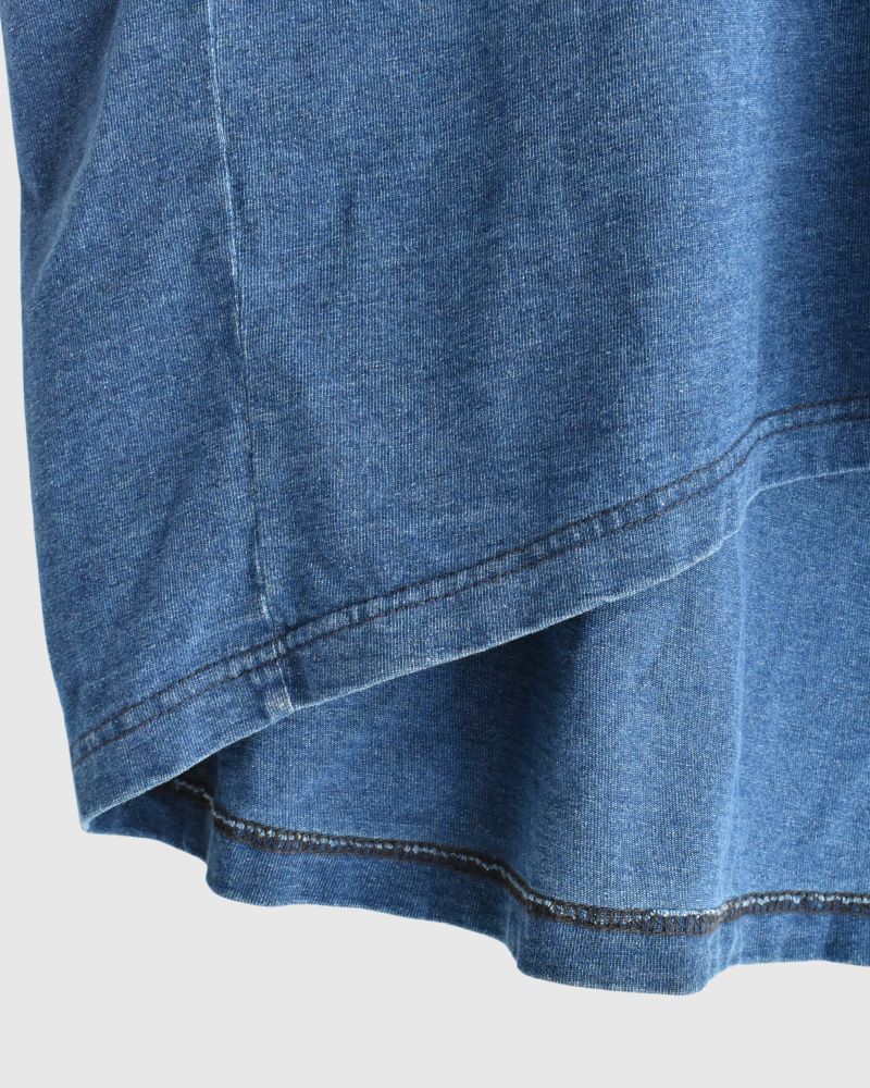 Vintage-style Tyrolean Tape Sleeveless T-shirt in Navy