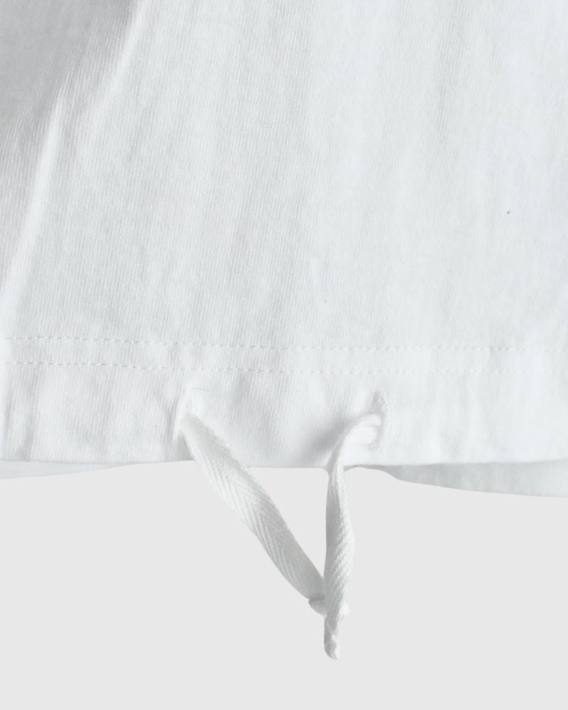 Cutoff Drawstring Tee in White
