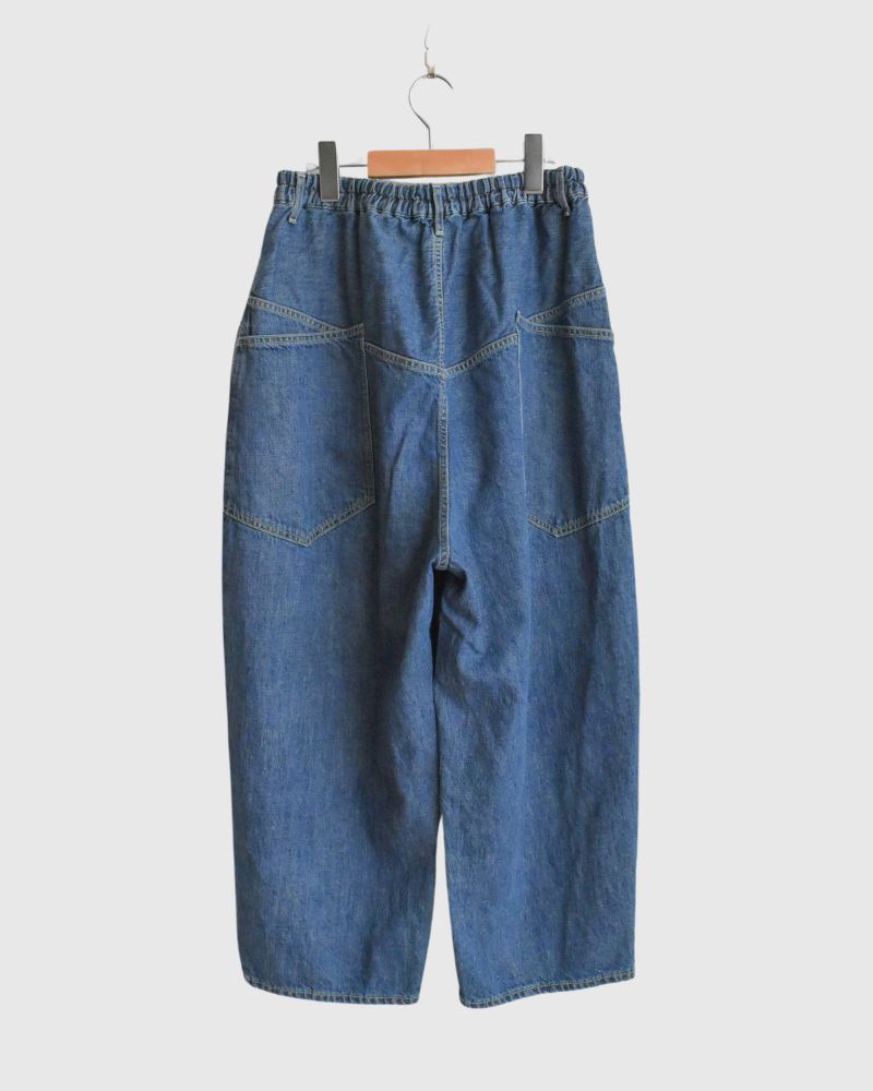 Cotton linen denim pants in FadeBlue