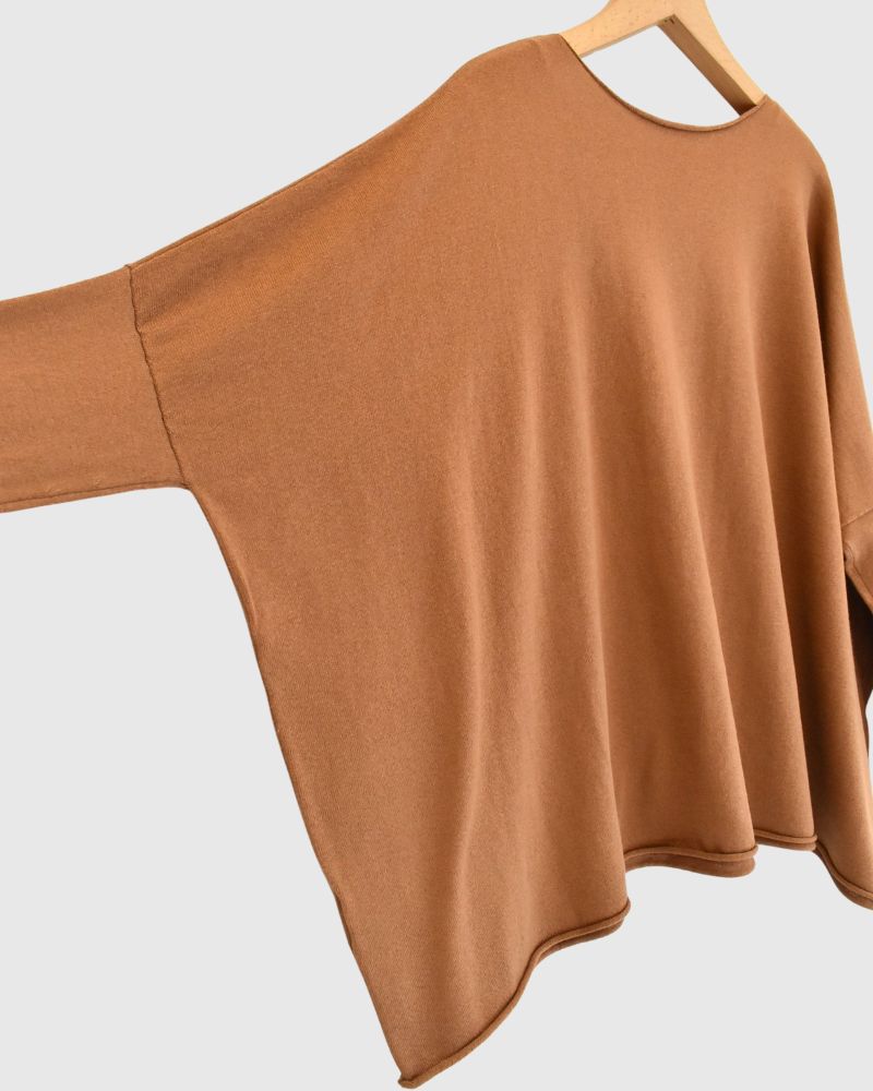 5-Color T-Line Pullover in Camel