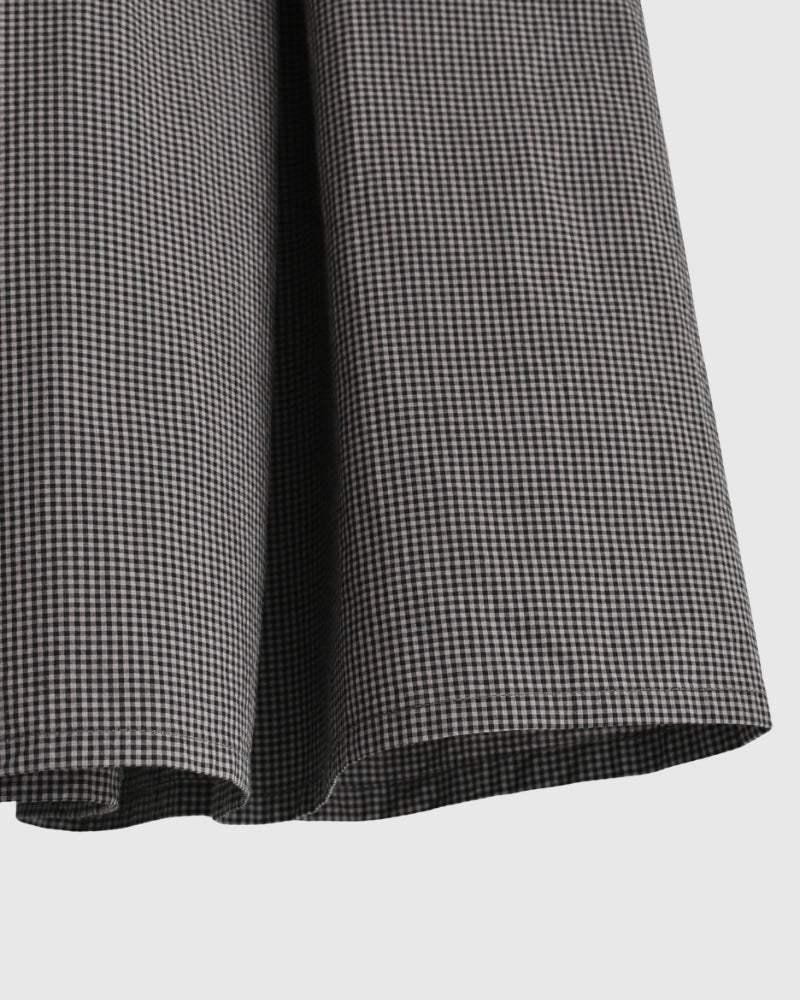 Easy Tuck Skirt in BrownGingham