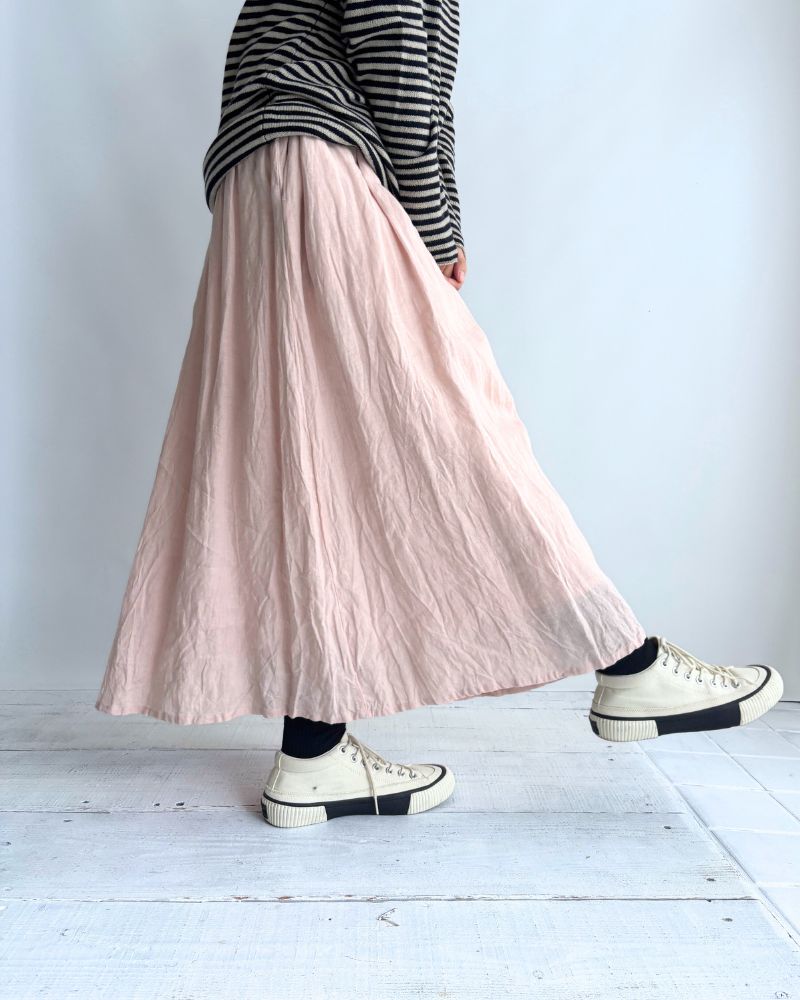 French Linen Skirt in Pink