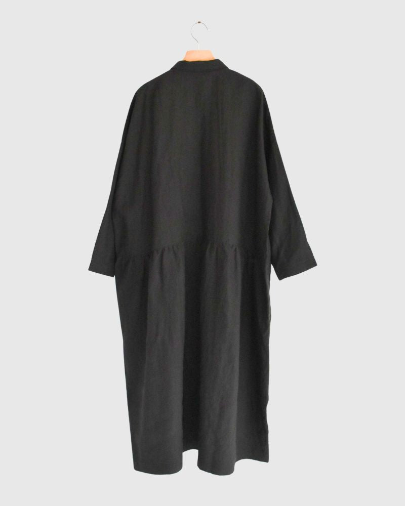 Colored Linen Dress in Black