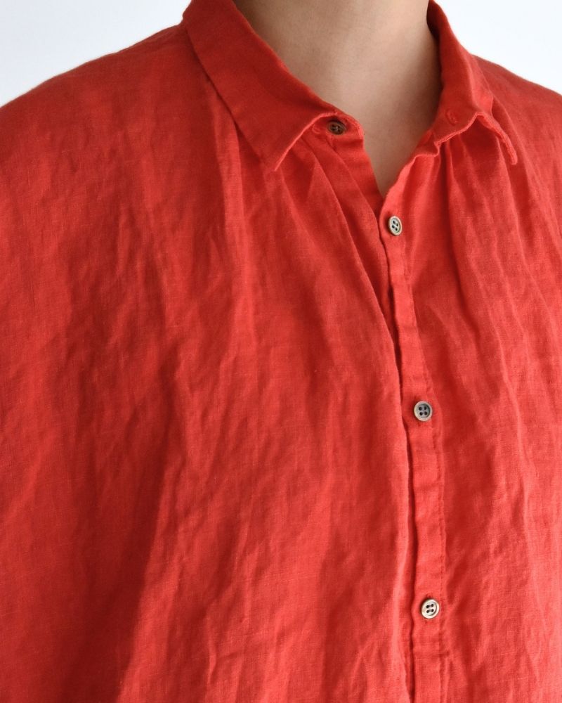 French Linen Shirt in Red