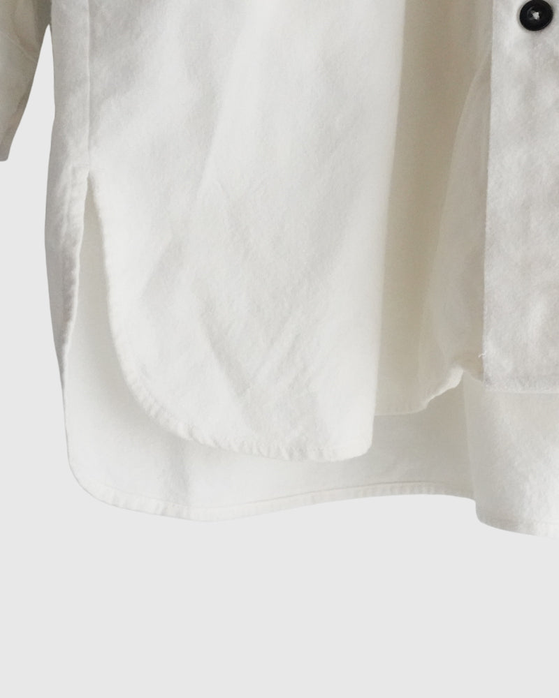 Stand Collar Shirt in White