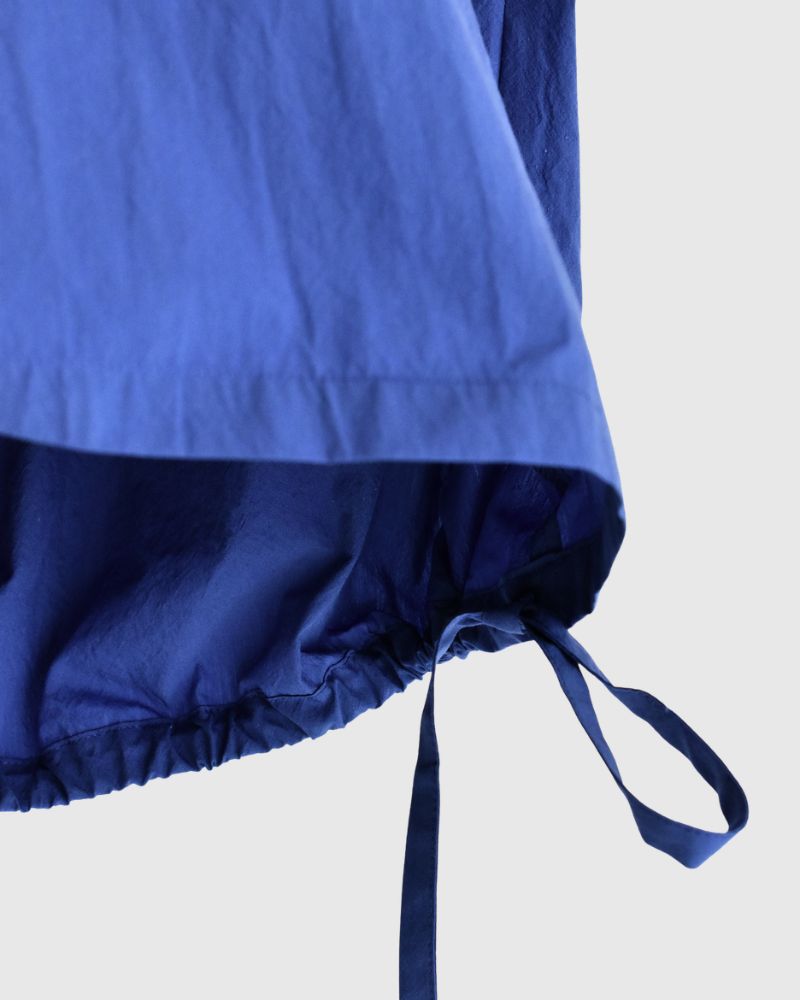 TENDER-W Back Gather French Sleeve Blouse in Blue