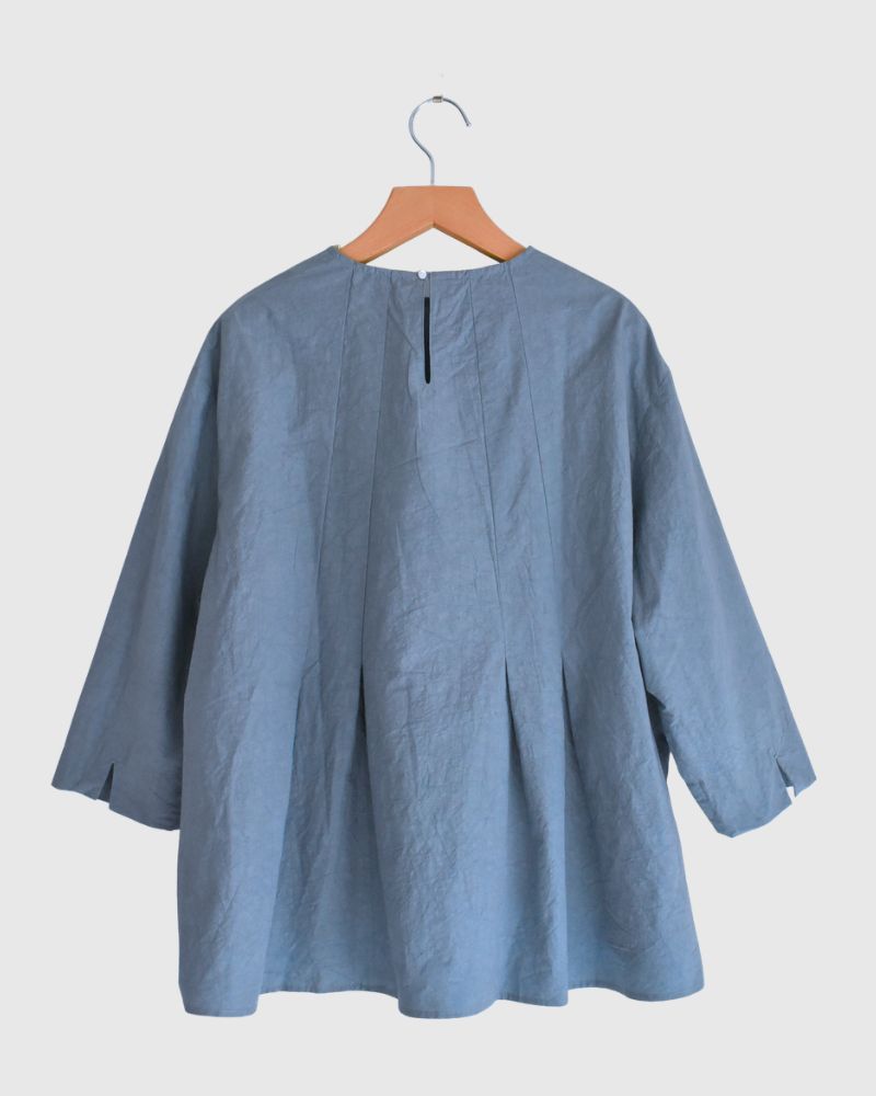 Tucked Blouse in GrayishBlue