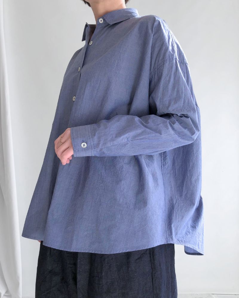 Regular Collar Big Shirt in Navy