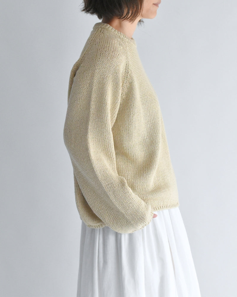 Raglan Pullover Knit in Ivory
