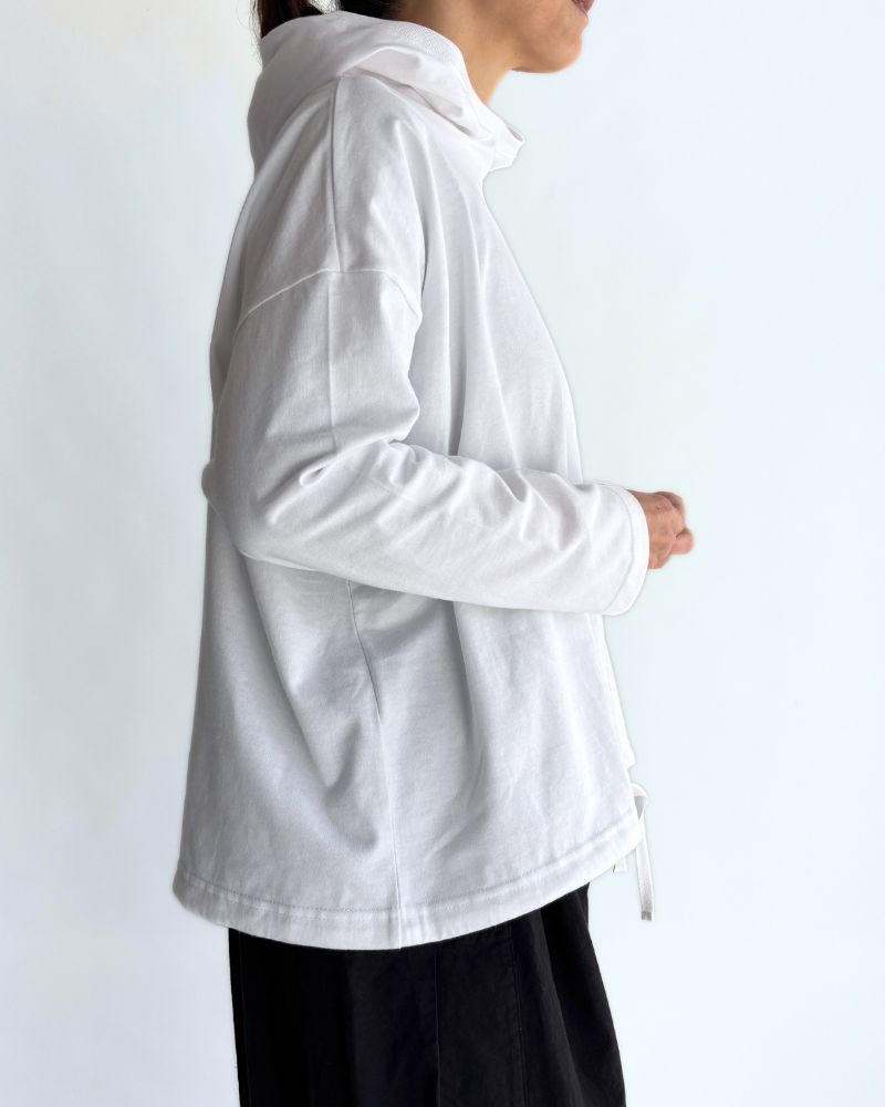 Drawstring Hoodie Pullover in White