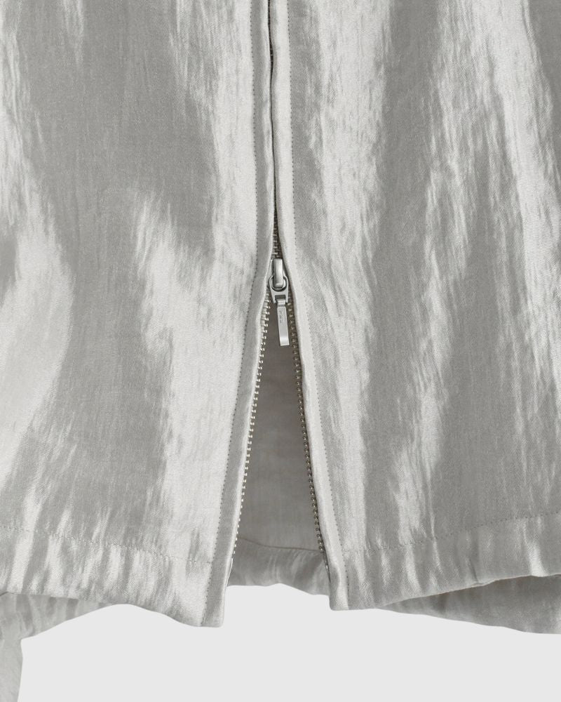 Shiny Hoodie Blouson in OffBeige