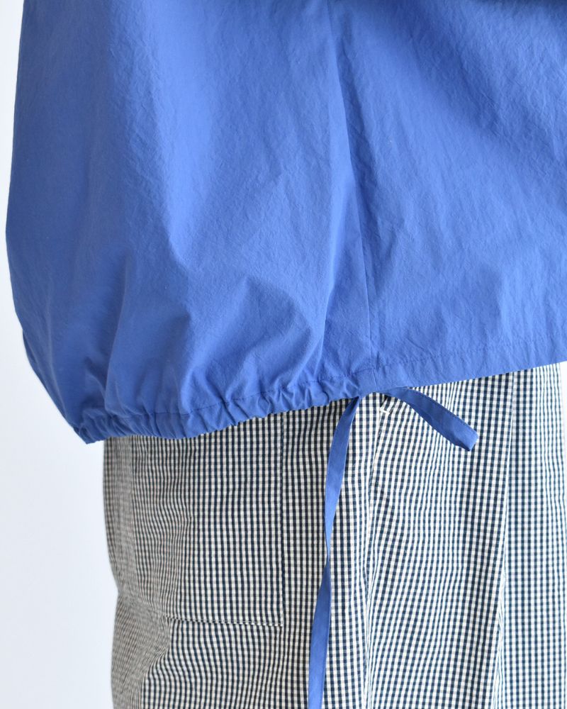 TENDER-W Back Gather French Sleeve Blouse in Blue