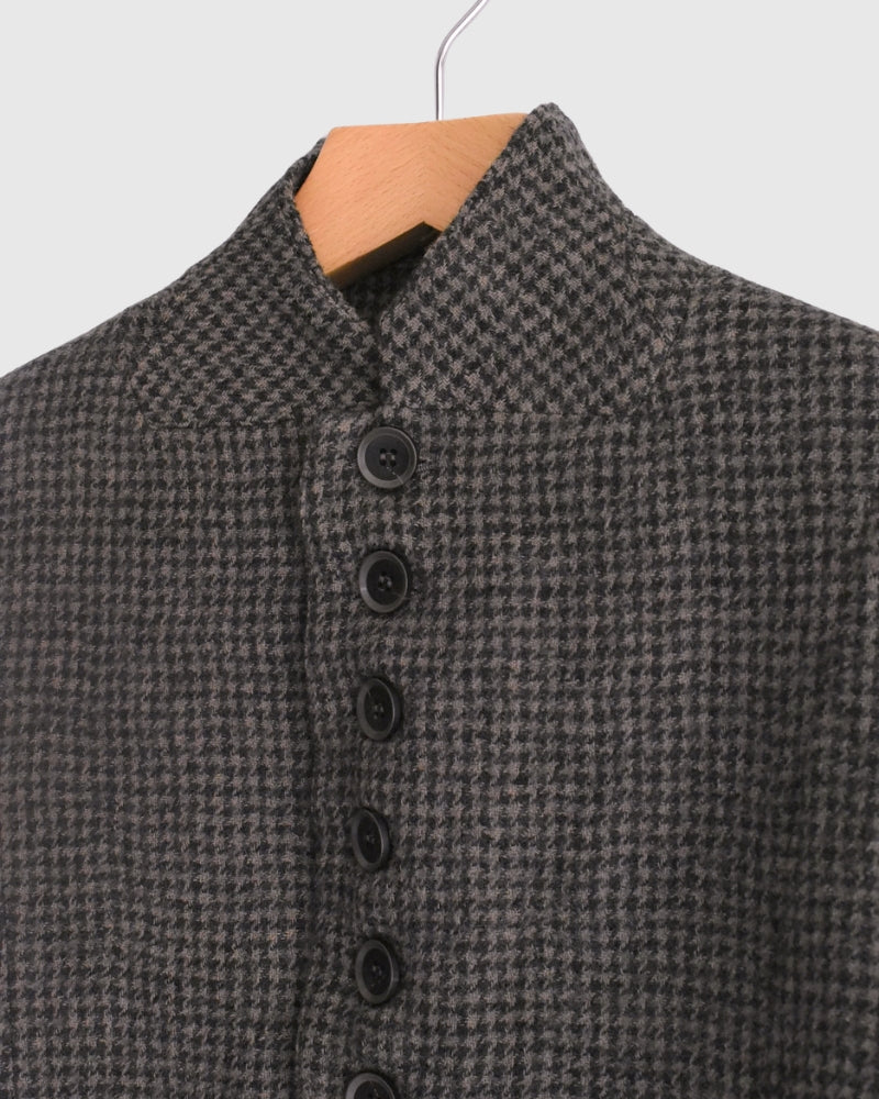 Wool Gauze Houndstooth Jacket in Mocha