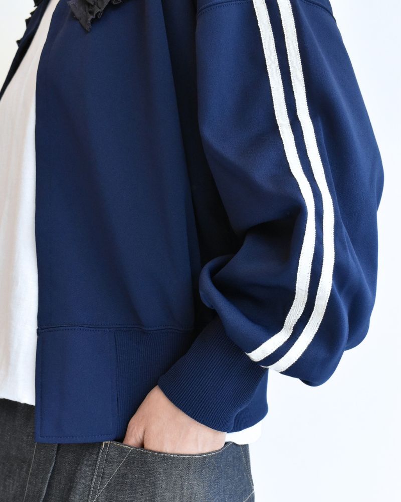 Track Frill Cardigan in Navy