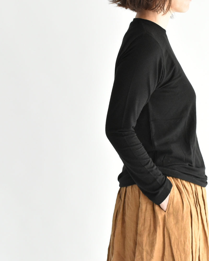 Sheer Jersey Crewneck in Black