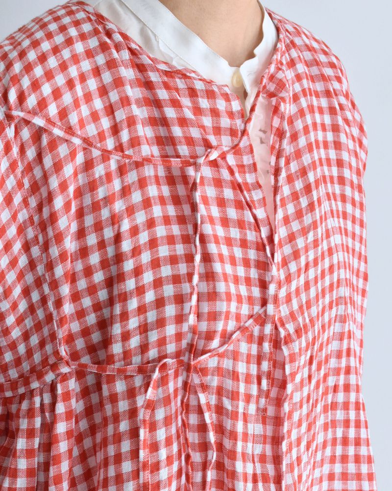 Gingham Check Cache-coeur Blouse in RedCheck