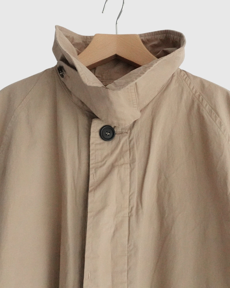 Balmacaan Short Coat in GrayKhaki