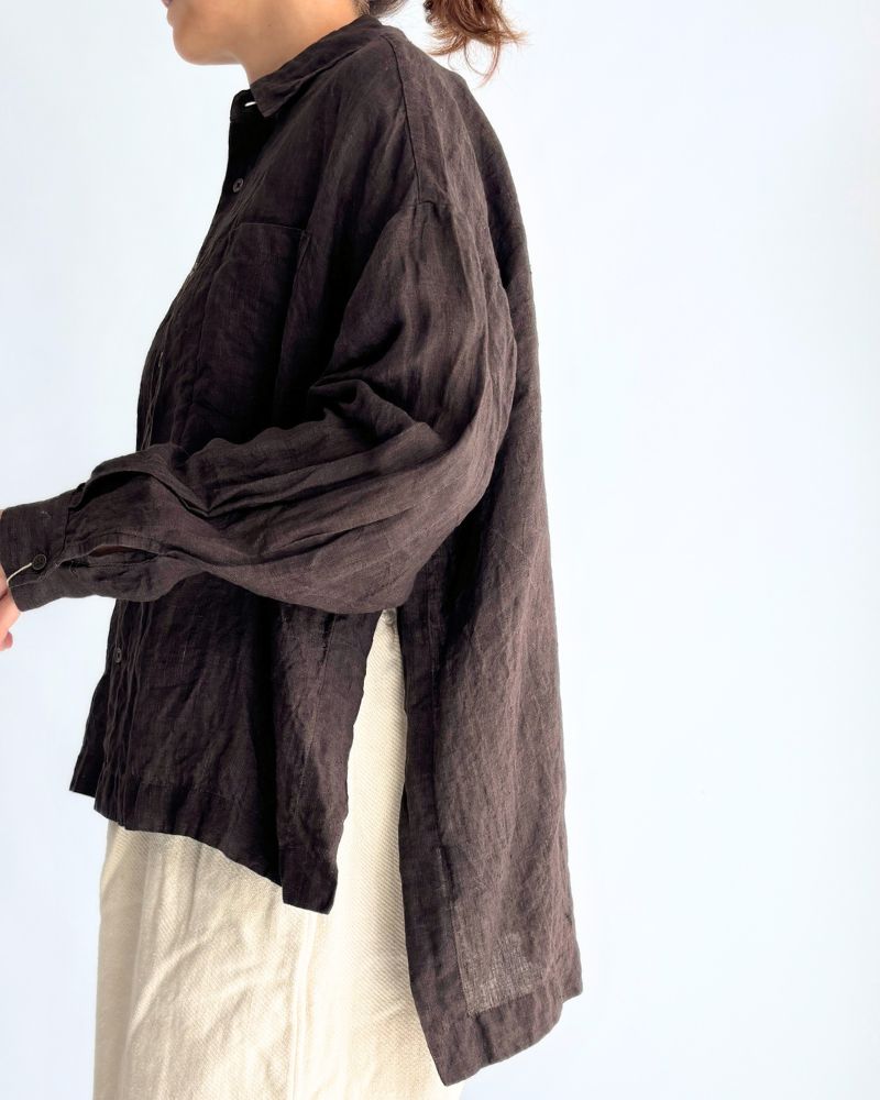 TEORI Linen 6060 Square Shirt in Mocha