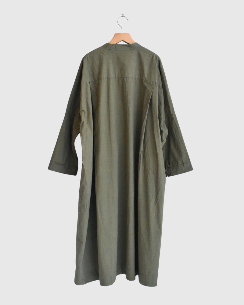 Henley Neck Dress in Khaki