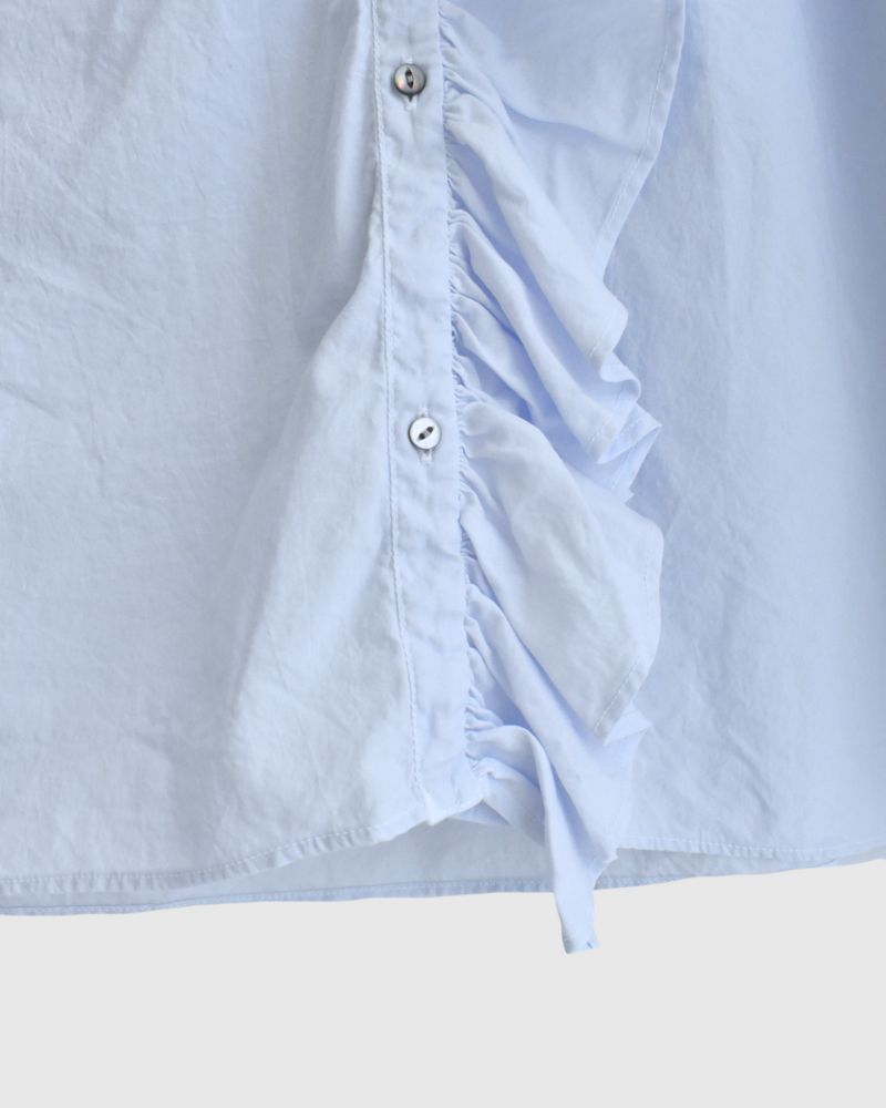 Ruffle Blouse in Sax