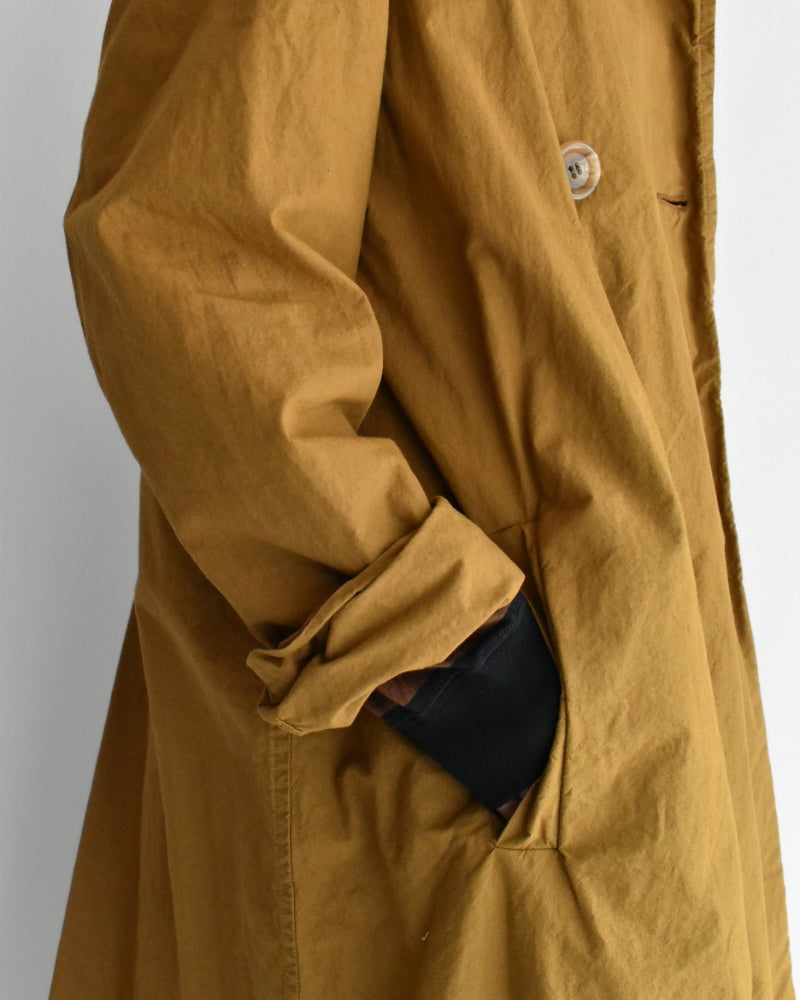 Double-Breasted Coat in Orange Brown