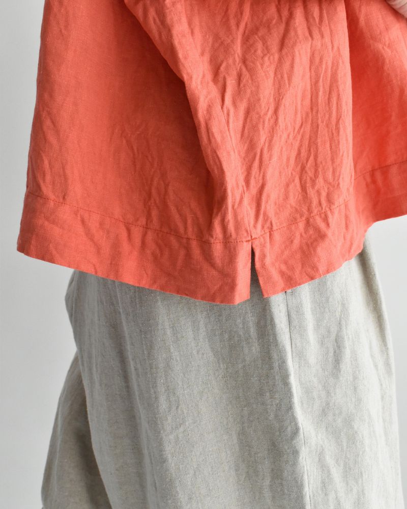 French Linen Pullover in Orange