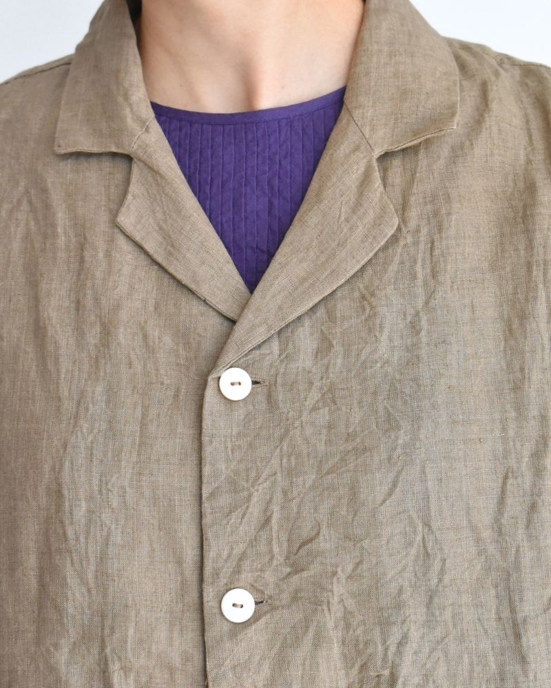 Handwoven 60x60 Linen Jacket in Beige