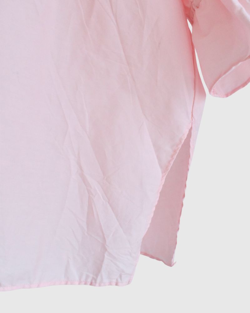 Cuff Ruffle Oversized Shirt in Pink