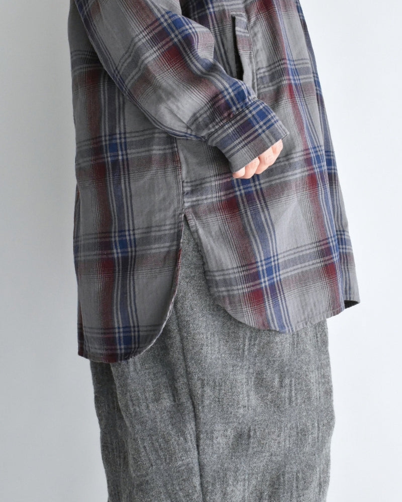 Stand Collar Shirt in Blue