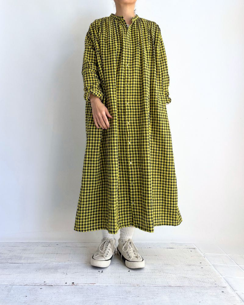 Gingham Check Dress in Yellow