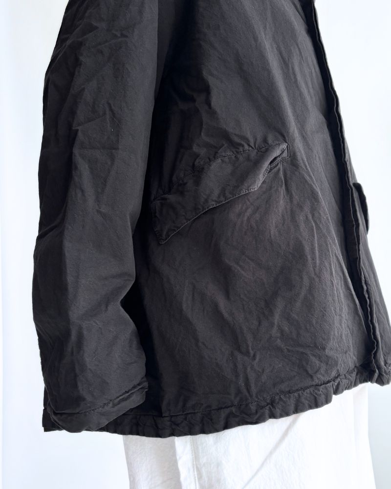 Garment Dye Short Coat in Black