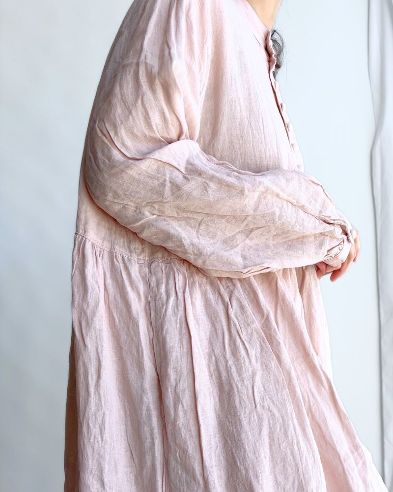 French Linen Dress in Pink