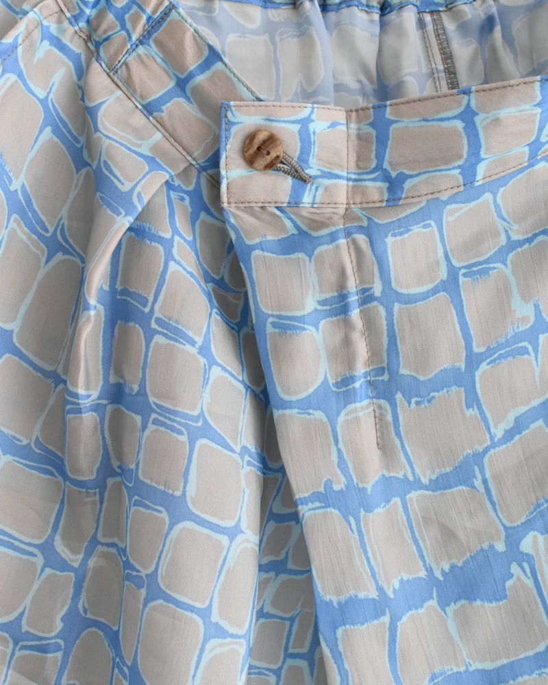 Cobblestone Pattern Easy Pants in SaxBeige