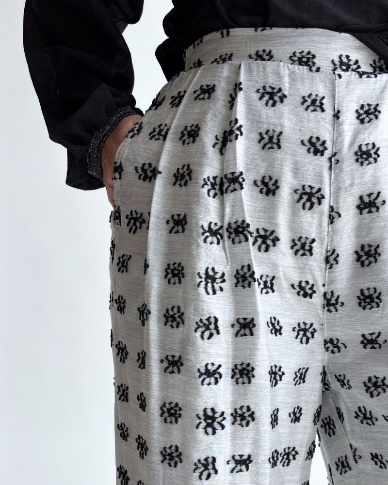 Jacquard Wide Pants in LightGray