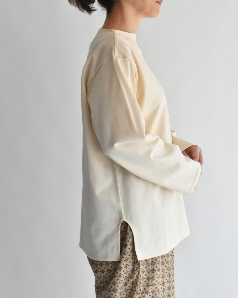 Giza Cotton Basque T-Shirt in Ivory