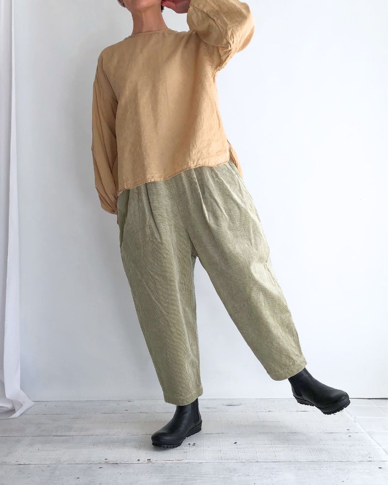 CORDUROY TAPERED PANTS in SageGreen
